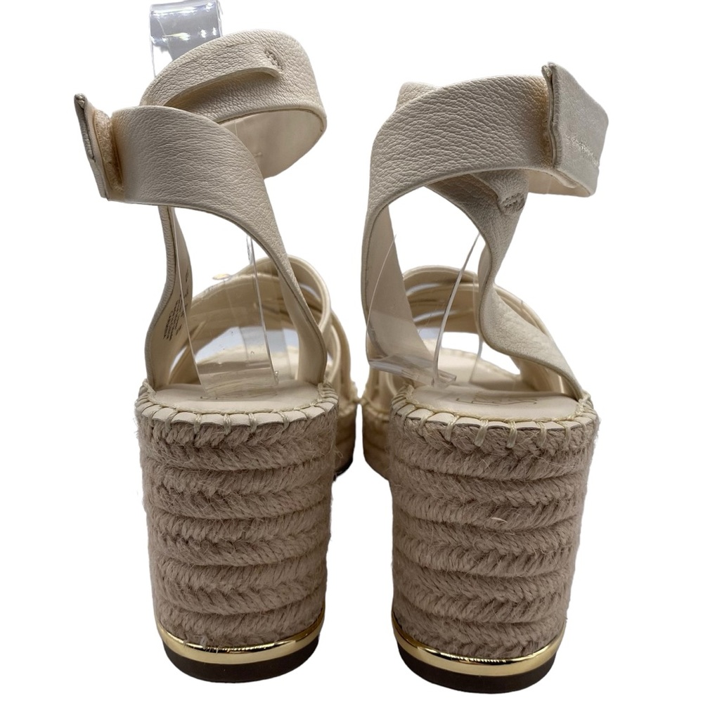 Franco Sarto Sandals Carmina Ivory White Leather Wedge Strappy Casual Size 9 - Picture 5 of 12